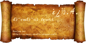 Ürmösi Anett névjegykártya